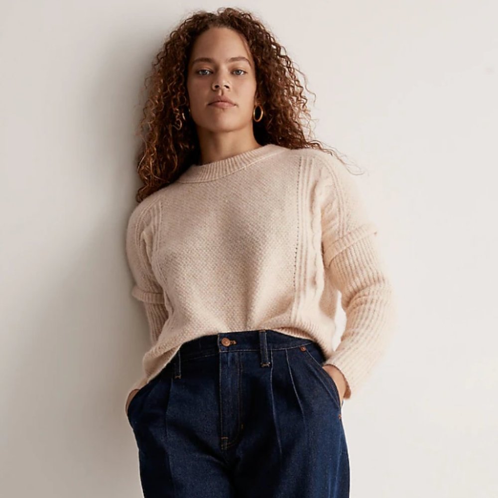 NWT Madewell Cable Pullover Sweater